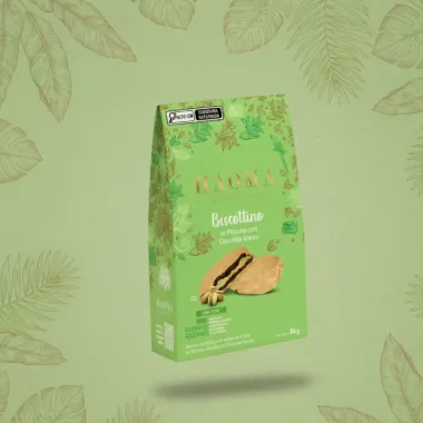 Biscottino Haoma De Pistache Com Chocolate Branco 84g