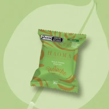Chocolate Haoma Chocolate Branco Com Pistache E Flor De Sal Zero 25g
