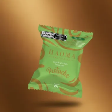 Chocolate Haoma Chocolate Branco Com Pistache E Flor De Sal Zero 25g