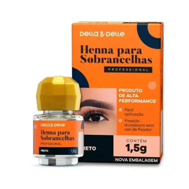 Tintura Henna para Sobrancelhas Della & Delle Preto 1,5g