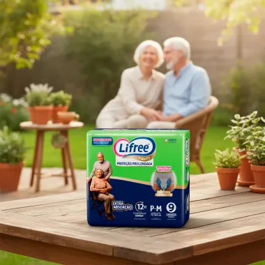 Roupa Íntima Lifree Pants Proteção Prolongada Extra Absorção Tamanho P/M Unissex 9 Unidades