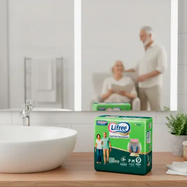 Roupa Íntima Lifree Pants Proteção Prolongada Super Conforto Tamanho P/M Unissex 9 Unidades