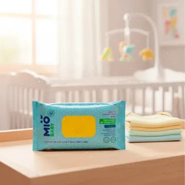 Lenço Umedecido Mió Baby Prevenção de Assaduras com 96 Unidades