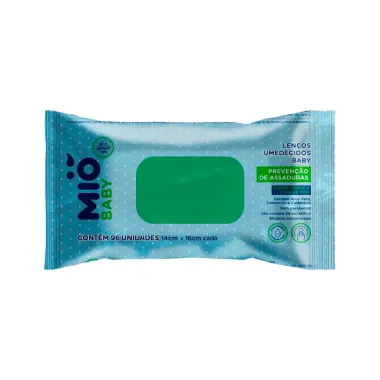Lenço Umedecido Mió Baby Prevenção de Assaduras com 96 Unidades