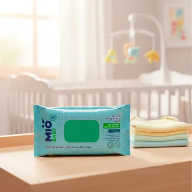 Len&ccedil;o Umedecido Mi&oacute; Baby Preven&ccedil;&atilde;o de Assaduras com 96 Unidades