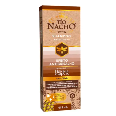 Shampoo Tío Nacho Antiqueda Antigrisalho Geleia Real Henna Egípcia 415ml