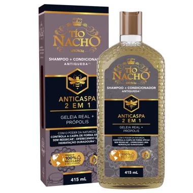 Shampoo e Condicionador Tío Nacho Anticaspa 2 em 1 Antiqueda Geleia Real e Própolis 415ml