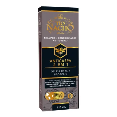 Shampoo e Condicionador Tío Nacho Anticaspa 2 em 1 Antiqueda Geleia Real e Própolis 415ml