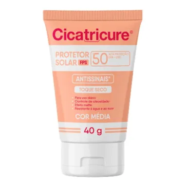 Protetor Solar Cicatricure FPS50 Antissinais Cor Media 2 Toque Seco 40g