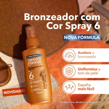 Bronzeador Flu&iacute;do com Cor FPS 6 Cenoura & Bronze 110ml