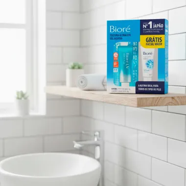 Kit Protetor Solar Bioré Aqua Rich FPS 50 Textura Ultraleve Gel Aquosa 70g e Ganhe Sabonete Líquido Facial Wash 60g
