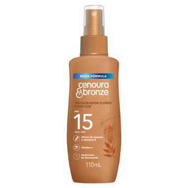 Bronzeador Fluído Cenoura & Bronze FPS15 com Cor 110ml