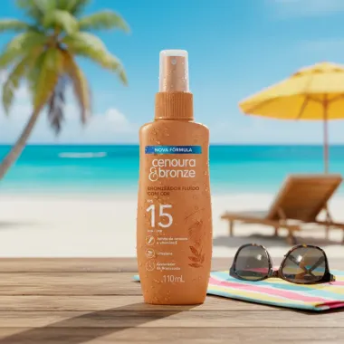 Bronzeador Fluído Cenoura & Bronze FPS15 com Cor 110ml