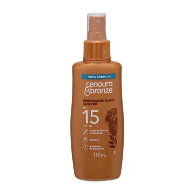 Bronzeador Flu&iacute;do Cenoura & Bronze FPS15 com Cor 110ml
