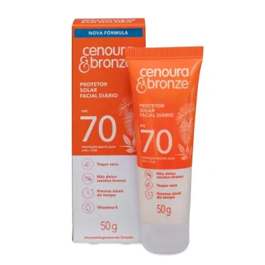 Protetor Solar Facial Diário Cenoura & Bronze Toque Seco N70 50g