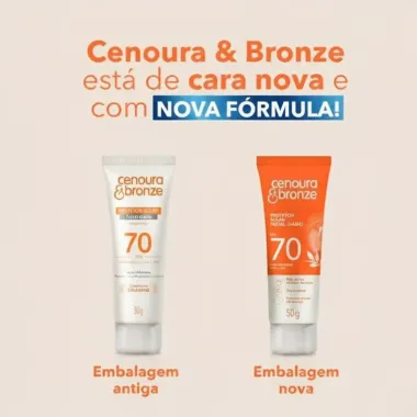 Protetor Solar Facial Diário Cenoura & Bronze Toque Seco N70 50g