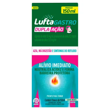 LuftaGastro Dupla Ação Sabor Menta Suspensão Oral 150ml