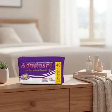 Absorvente Geriátrico Adultcare Com Gel Unissex Com 40 Unidades Leve Mais Por Menos