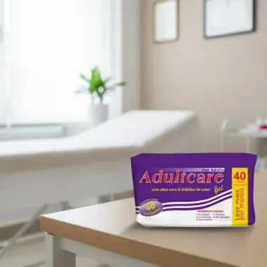 Absorvente Geriátrico Adultcare Com Gel Unissex Com 40 Unidades Leve Mais Por Menos