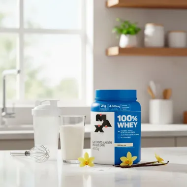 Whey 100% Max Titanium Sabor Baunilha 450g