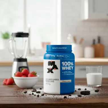 Whey 100% Max Titanium Sabor Cookies e Cream 450g