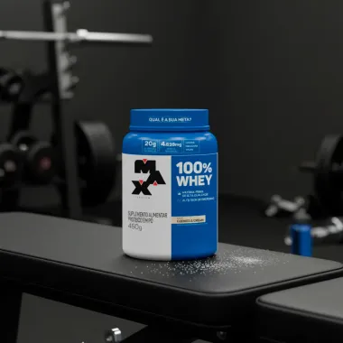 Whey 100% Max Titanium Sabor Cookies e Cream 450g