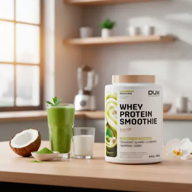 Whey Protein Dux Smoothie Energy Sabor Matcha Latte Coco e Baunilha 900g