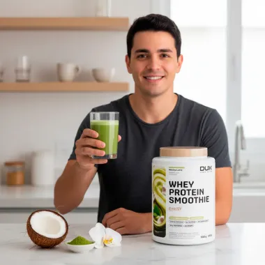Whey Protein Dux Smoothie Energy Sabor Matcha Latte Coco e Baunilha 900g