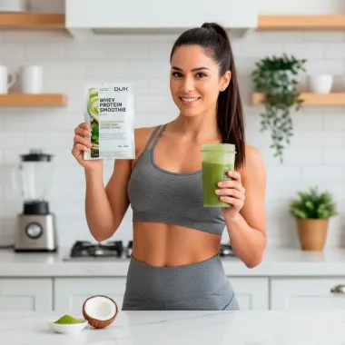 Whey Protein Smoothie Energy Dux Sabor Matcha Coco e Baunilha Sachê 38g