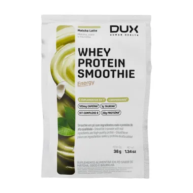 Whey Protein Smoothie Energy Dux Sabor Matcha Coco e Baunilha Sachê 38g