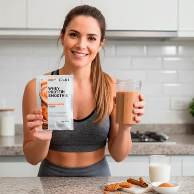Whey Protein Smoothie Dux Speculoos Sabor Biscoito Especiaria e Caramelo com 20g de Prote&iacute;na Sach&ecirc; 35g
