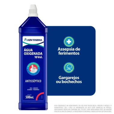 Água Oxigenada ADV Farma 10 Volumes Antisséptico 500ml