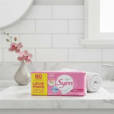 Absorvente Sym Protetor Diario com Perfume e Neutralizador de Odores 80 Unidades Leve Mais Pague Menos