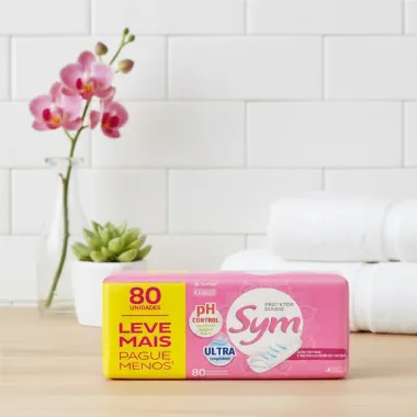 Absorvente Sym Protetor Diario com Perfume e Neutralizador de Odores 80 Unidades Leve Mais Pague Menos