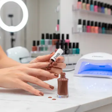 Esmalte Hits 5Free Efeito Gel Cremoso Cor Boho Caf&eacute; 8ml