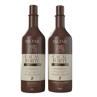 Shampoo Hidratante Inoar Cacau Forte 1L + Condicionador Hidratante Inoar Cacau Forte 800ml