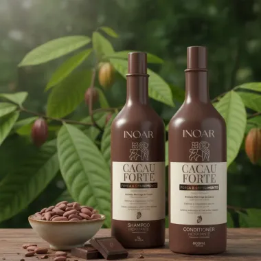 Shampoo Hidratante Inoar Cacau Forte 1L + Condicionador Hidratante Inoar Cacau Forte 800ml