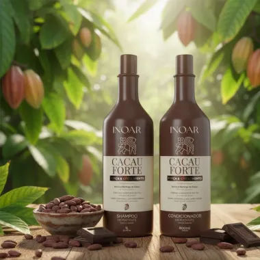 Shampoo Hidratante Inoar Cacau Forte 1L + Condicionador Hidratante Inoar Cacau Forte 800ml