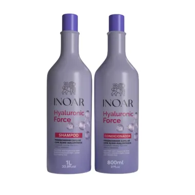Shampoo Inoar Hyaluronic Force 1L + Condicionador Inoar Hyaluronic Force 800ml