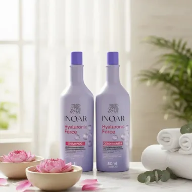 Shampoo Inoar Hyaluronic Force 1L + Condicionador Inoar Hyaluronic Force 800ml