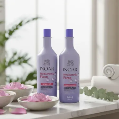 Shampoo Inoar Hyaluronic Force 1L + Condicionador Inoar Hyaluronic Force 800ml