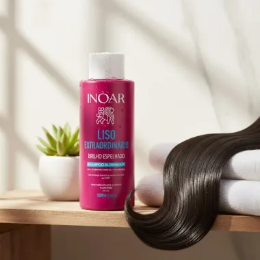 Shampoo Alinhador Inoar Liso Extraordin&aacute;rio Brilho Espelhado 500ml