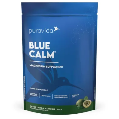 Blue Calm Puravida Magnesium Supplement Sabor Lim&atilde;o e Maracuj&aacute; Sach&ecirc; 350g