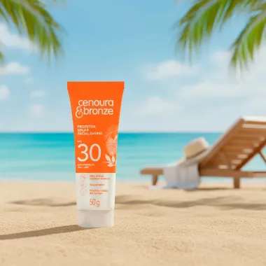 Protetor Solar Facial Diário Cenoura e Bronze FPS 30 Toque Seco 50g