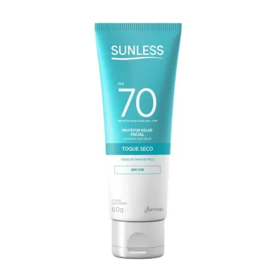 Protetor Solar Facial Sunless Toque Seco Sem Cor Fps70 60g