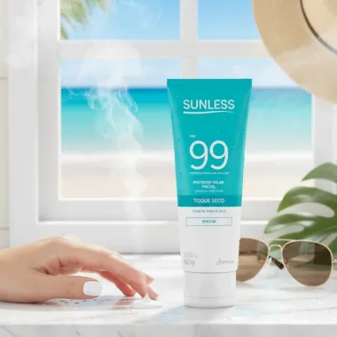 Protetor Solar Facial Sunless Toque Seco Sem Cor Fps99 60g
