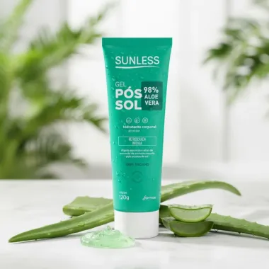Gel P&oacute;s Sol Sunless 98% Aloe Vera Hidratante Corporal 120g