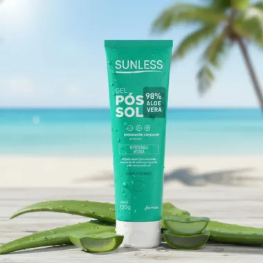 Gel P&oacute;s Sol Sunless 98% Aloe Vera Hidratante Corporal 120g