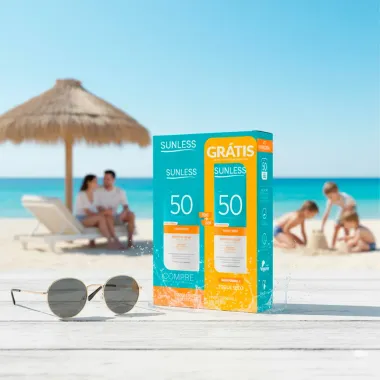 Protetor Solar Sunless FPS 50 Toque Seco 200g e Ganhe Protetor Solar Sunless FPS 50 Toque Seco 120g