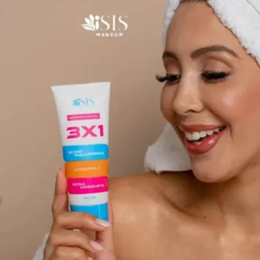 Sabonete Facial Isis 3X1 Àcido Hialurônico Vitamina C E Rosa Mosqueta 100ml